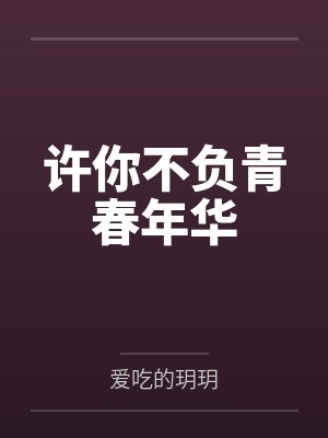 许铭付淼许你不负青春年华封面
